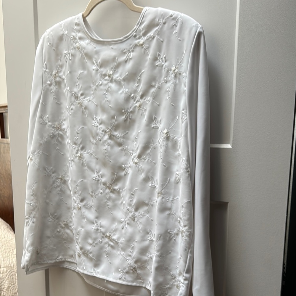 Karen Scott White Embellished Blouse
